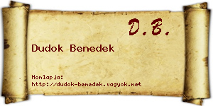 Dudok Benedek névjegykártya